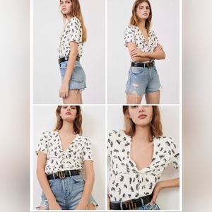 NWT -Maje Low-cut Jacquard Top size 1